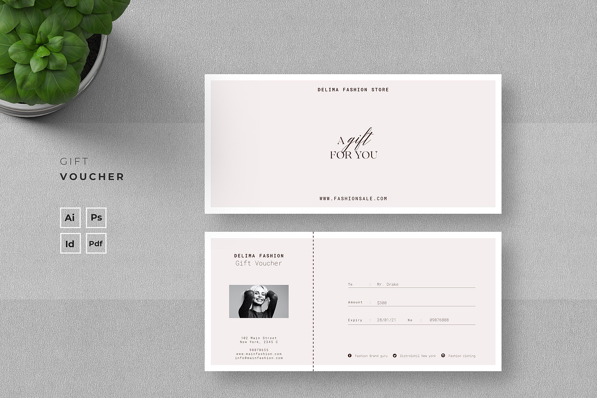 Fashion Gift Voucher, a Card Template by Ahsanjaya (Photo 1 of 3)