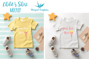 kid's t shirt mockup adjustable