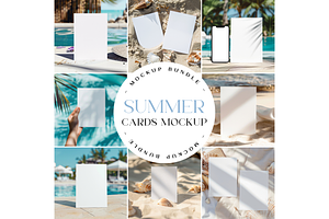 Card Mockup Bundle, Summer Mockups