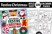 Bold Easy Festive Christmas Coloring, a Seasonal Illustration by Coco Bloom (Thumbnail 1 of 3)