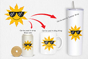 Sun with Sunglasses Clipart, a Graphic by Artnoy (Thumbnail 4 of 5)