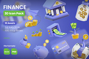 Finance 3D Icons, an Object 3D Model by Moonstd (Thumbnail 1 of 3)