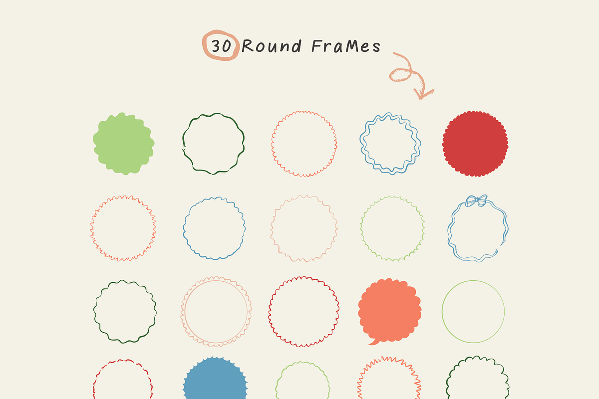 118 Whimsical Vector Frames, an Object Graphic by Design by Laney (Photo 9 of 17)