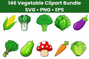 Vegetable Clipart Bundle