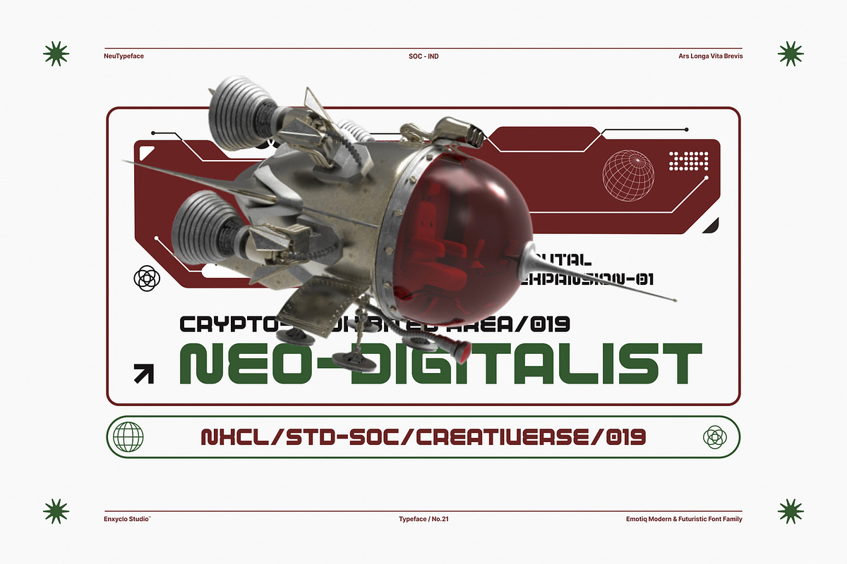 EMOTIQ - Futuristic Font Family, a Sans Serif Font by Enxyclo Studio (Photo 10 of 10)