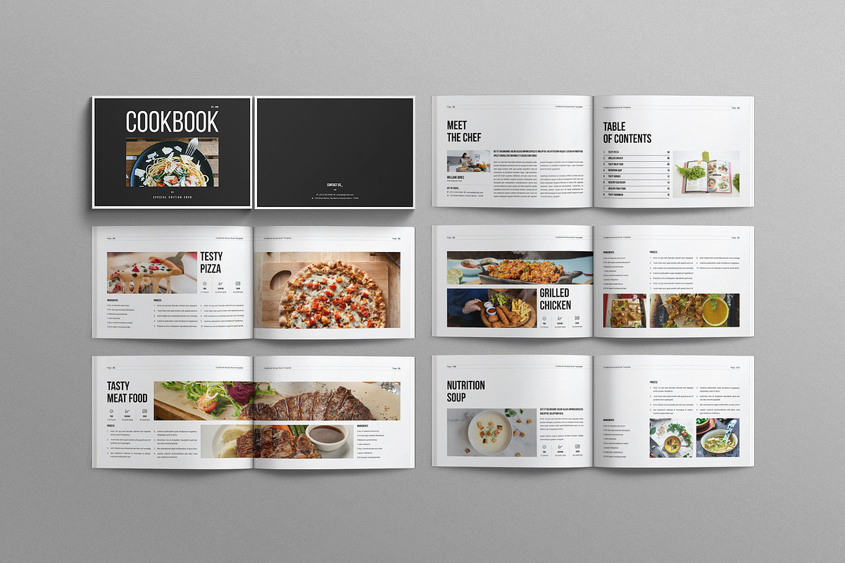 Cookbook Recipe Book Template Landsc, a Brochure Template by Work-Envance (Photo 8 of 9)