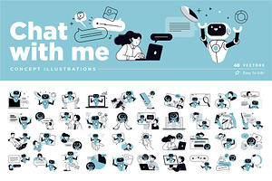 Chat with me vector illustrations, a Technology Illustration by PureSolution