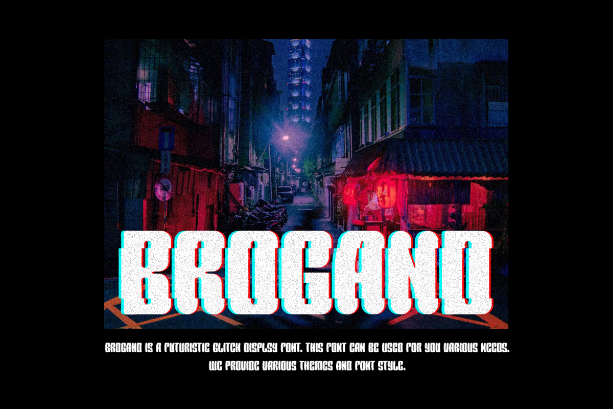 Brogand - Glitch Font, a Sans Serif Font by Iqsiart Studio (Photo 6 of 6)