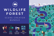 Forest Wildlife Scene Creator Pack, an Animal Illustration by ToonPlanet Vector Assets (Thumbnail 1 of 13)
