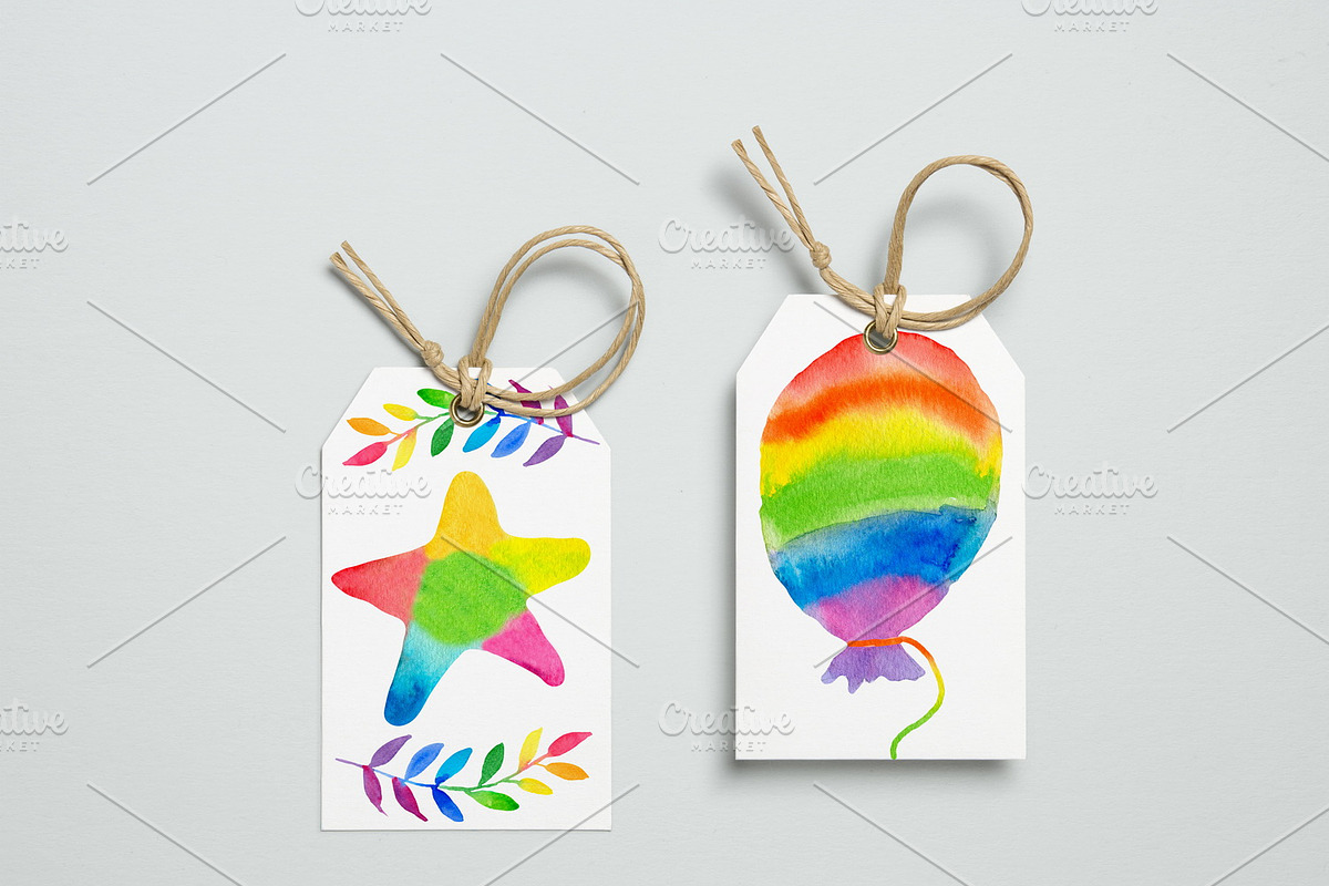 Watercolor Rainbow Clipart & Pattern, an Illustration by ArtIrisArt (Photo 16 of 22)