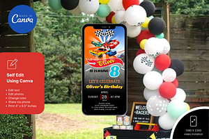 Hot Wheels Birthday Invitation