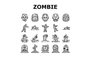 Zombie Horror Scary Dead Evil Icons