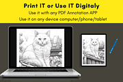 Cute Cat Coloring Pages for Adult, a Brochure Template by LA Design (Thumbnail 7 of 10)