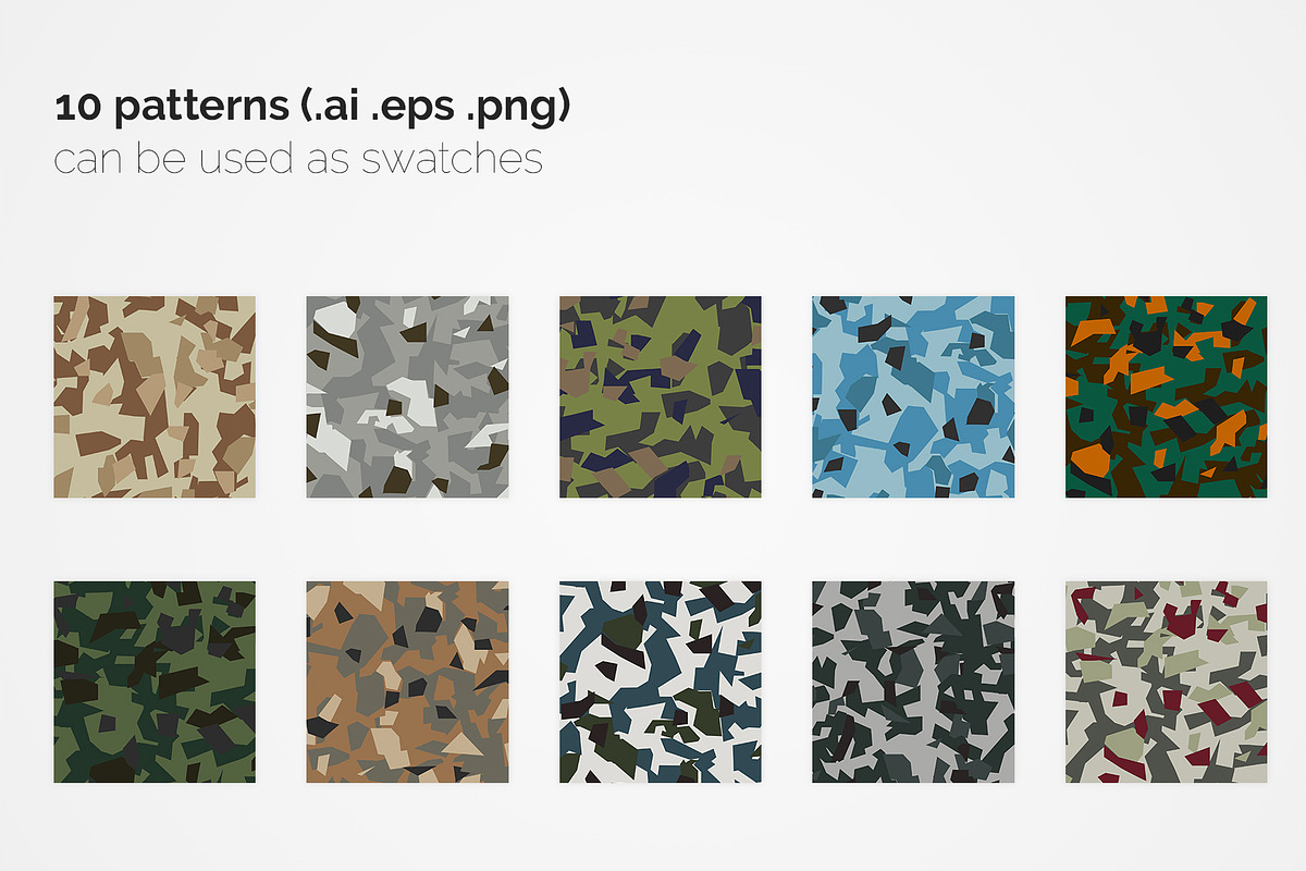Army Polygon Camouflage Patterns, a Pattern Graphic by 3Y_Design (Photo 2 of 6)