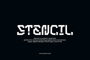 Etecho - Stencil Tech Font, a Sans Serif Font by Iqsiart Studio (Thumbnail 3 of 7)