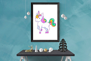 Unicorn Vector Set Girly Horse Art