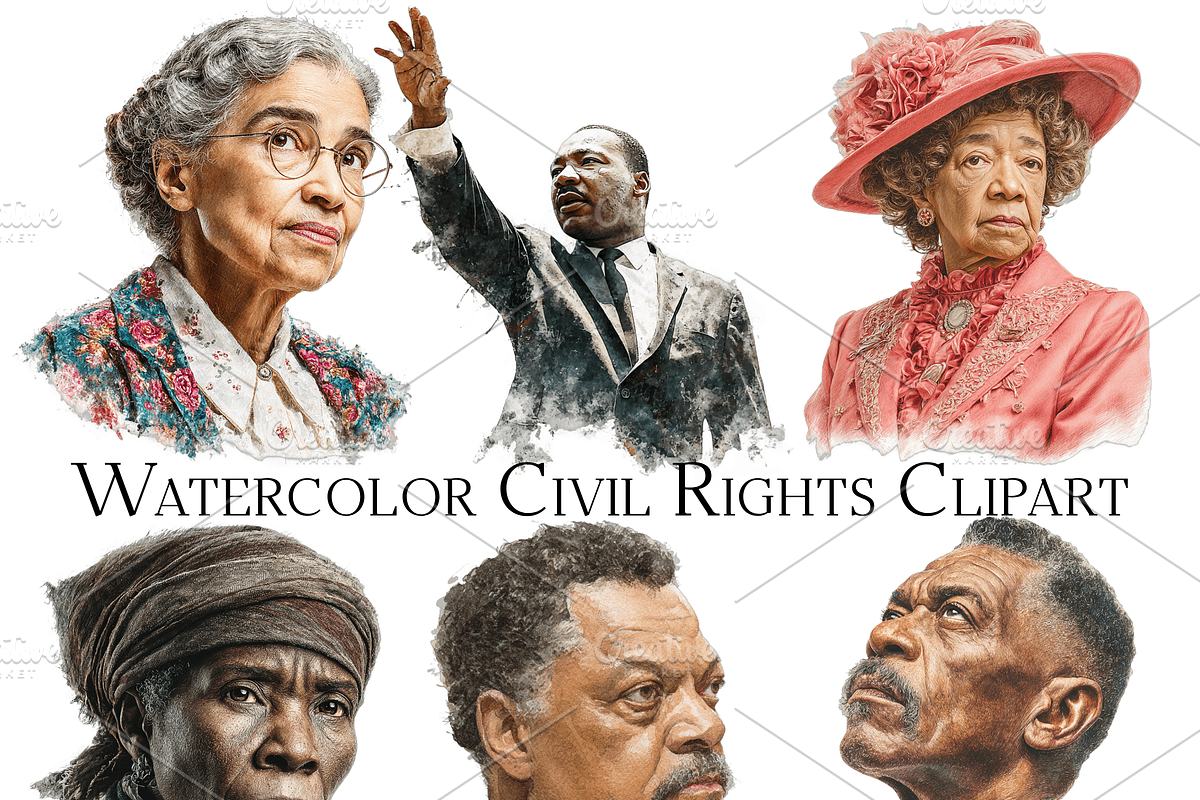 Watercolor Civil Rights Clipart, an Object Graphic by ArtisticTimberStudio (Photo 1 of 2)
