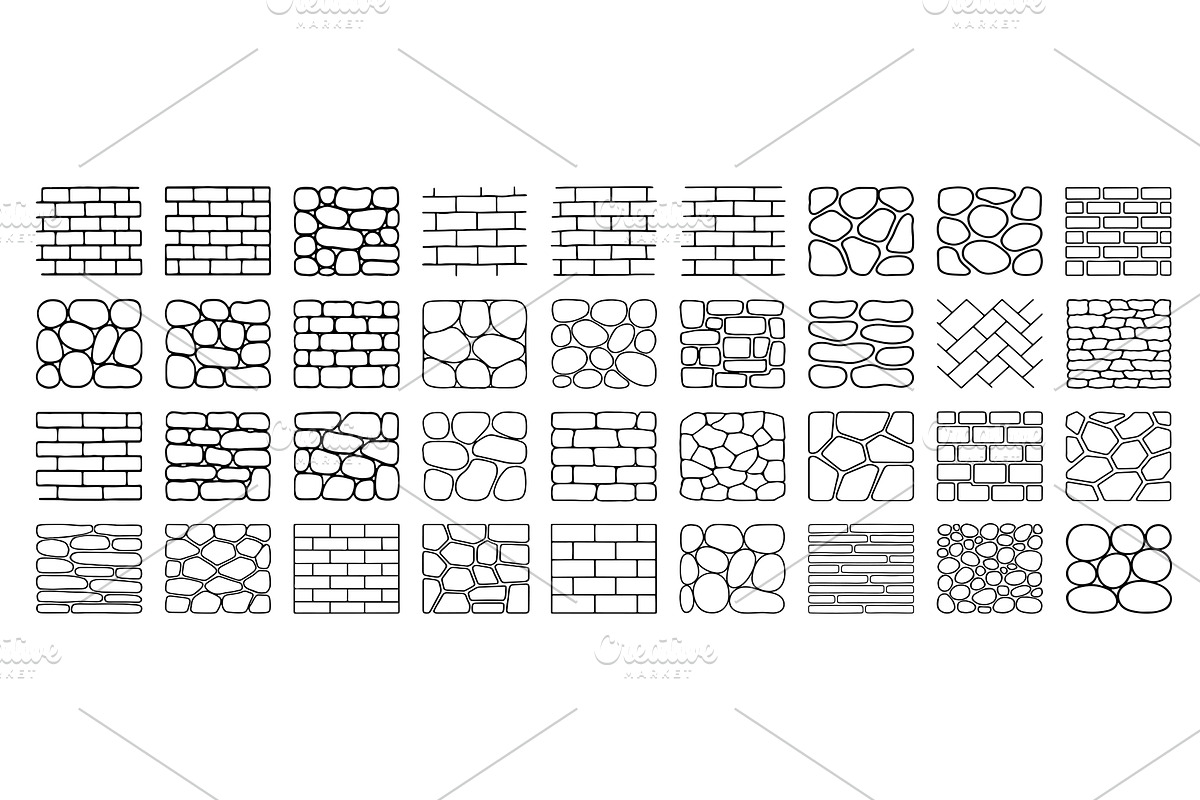 Hand drawn brick stone wall, a Texture Illustration by Lemberg Vector