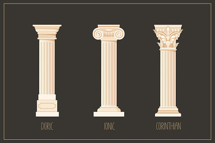 Antique columns set, an Object Illustration by Elen_Art