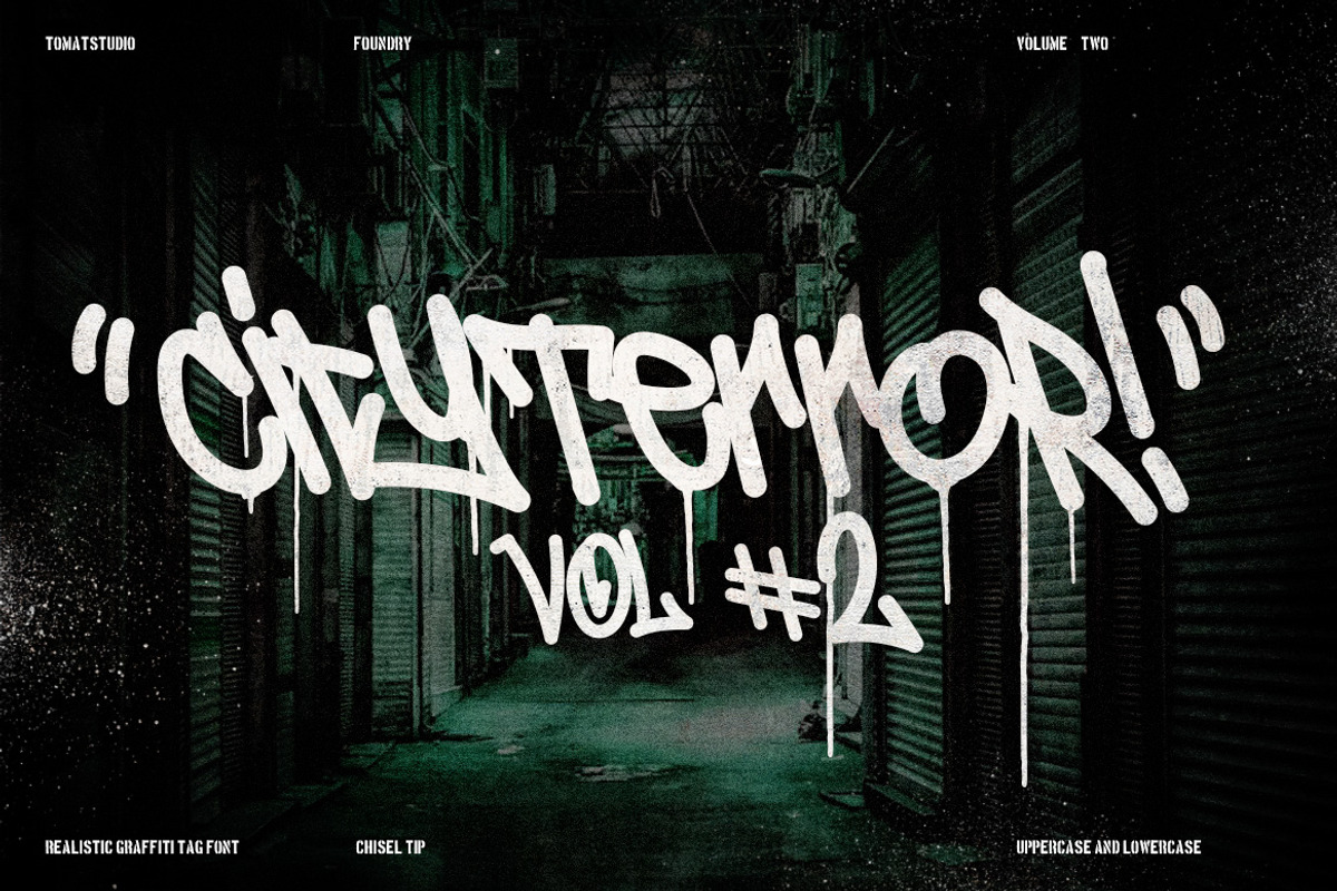 Graffiti Inspired | City Terror Vol2, a Handwritten Font by tomatstudio (Photo 2 of 5)