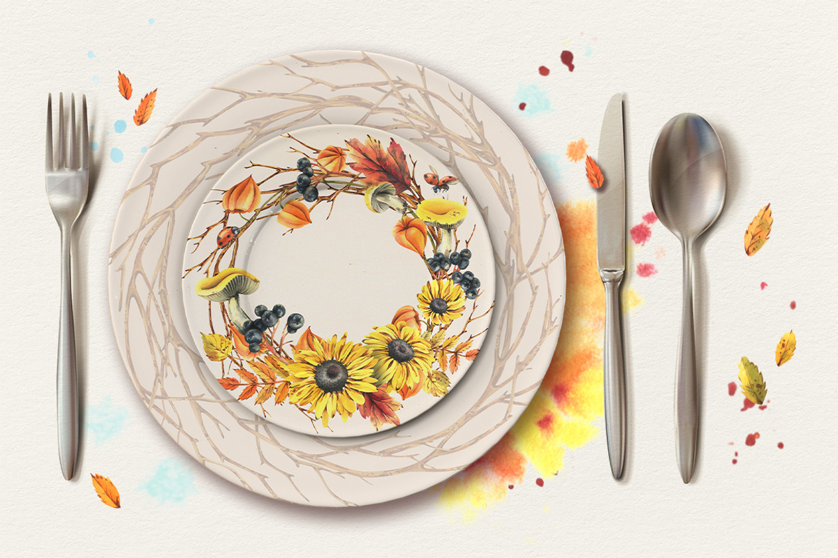 Autumn Wreaths Watercolor Clipart, an Illustration by NATASHA CHU (Photo 4 of 5)