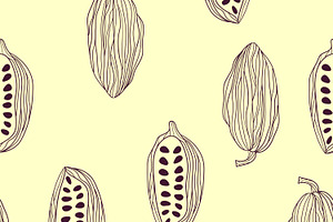 Cocoa Beans Pattern Set