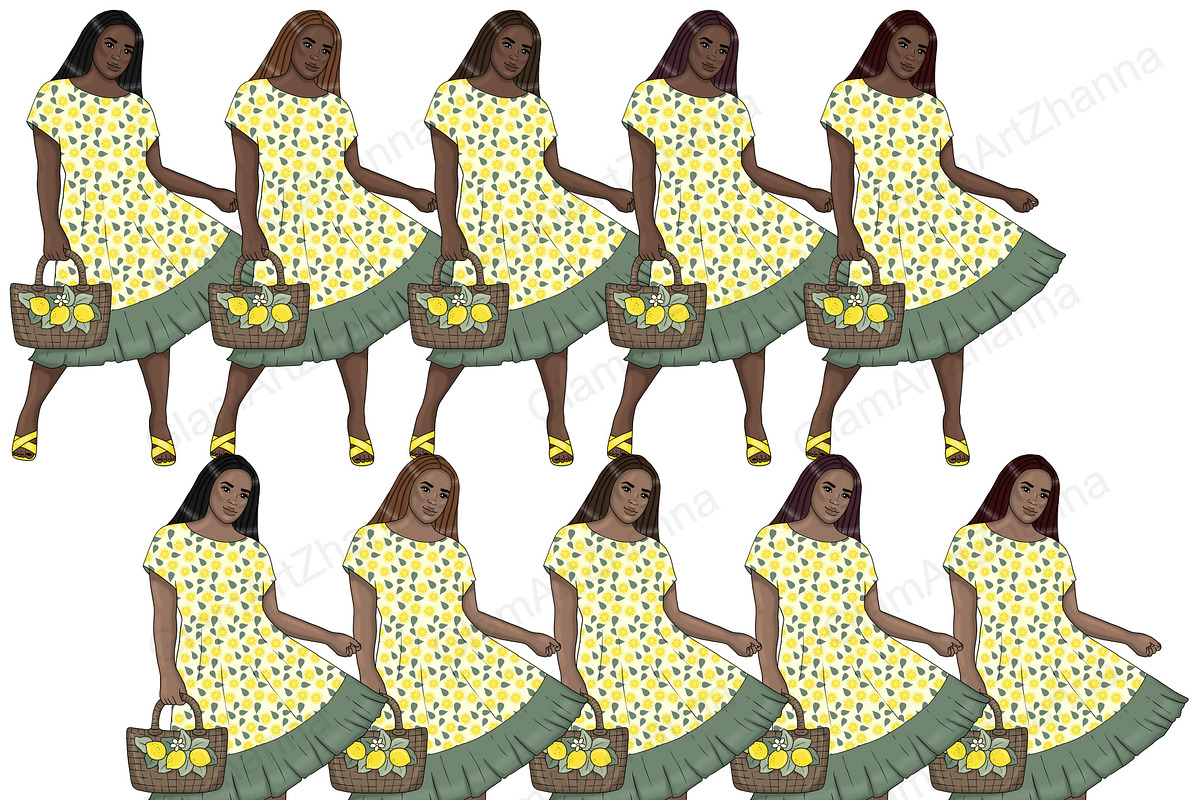 Lemon Girls Clipart, a Person Illustration by GlamArtZhanna (Photo 5 of 5)