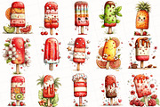 Whimsical Summer Ice-Cream Clipart, an Illustration by OK Design (Thumbnail 3 of 6)