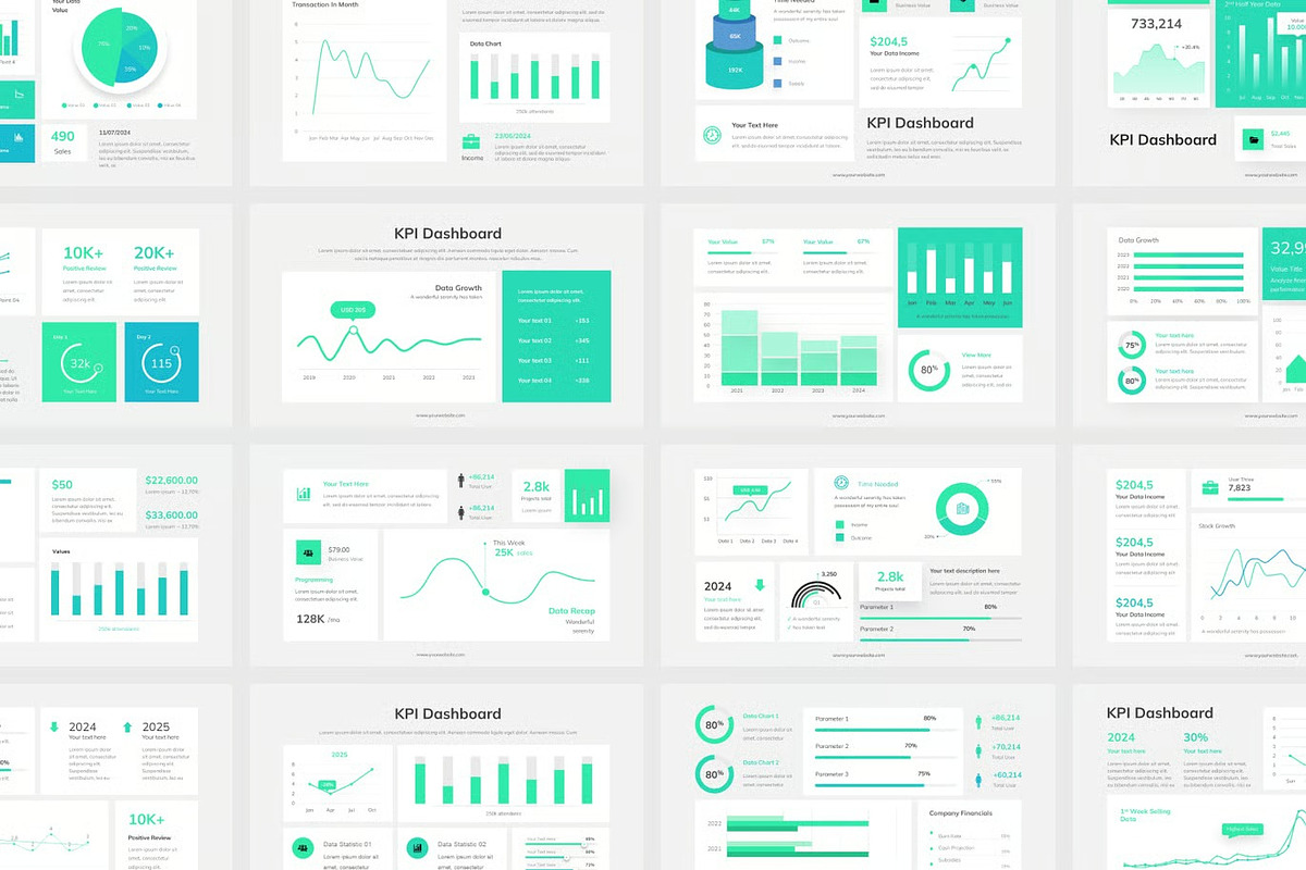 KPI Dashboard Google Slides, PPoint, a Templates & Theme by Fit-tee (Photo 2 of 2)
