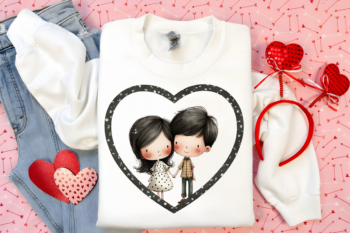 Valentine Cute Couple Clipart Bundle, an Illustration by Canvas Craft (Photo 5 of 6)
