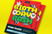 Red Bold Birthday Bash Flyer Set, a Flyer Template by graphicook (Thumbnail 2 of 3)