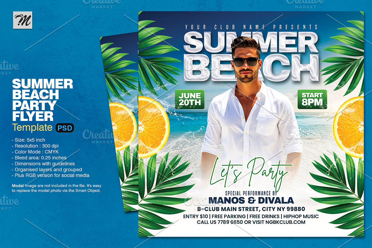 Summer Beach Party Flyer, a Flyer Template by Tarommir (Photo 1 of 3)