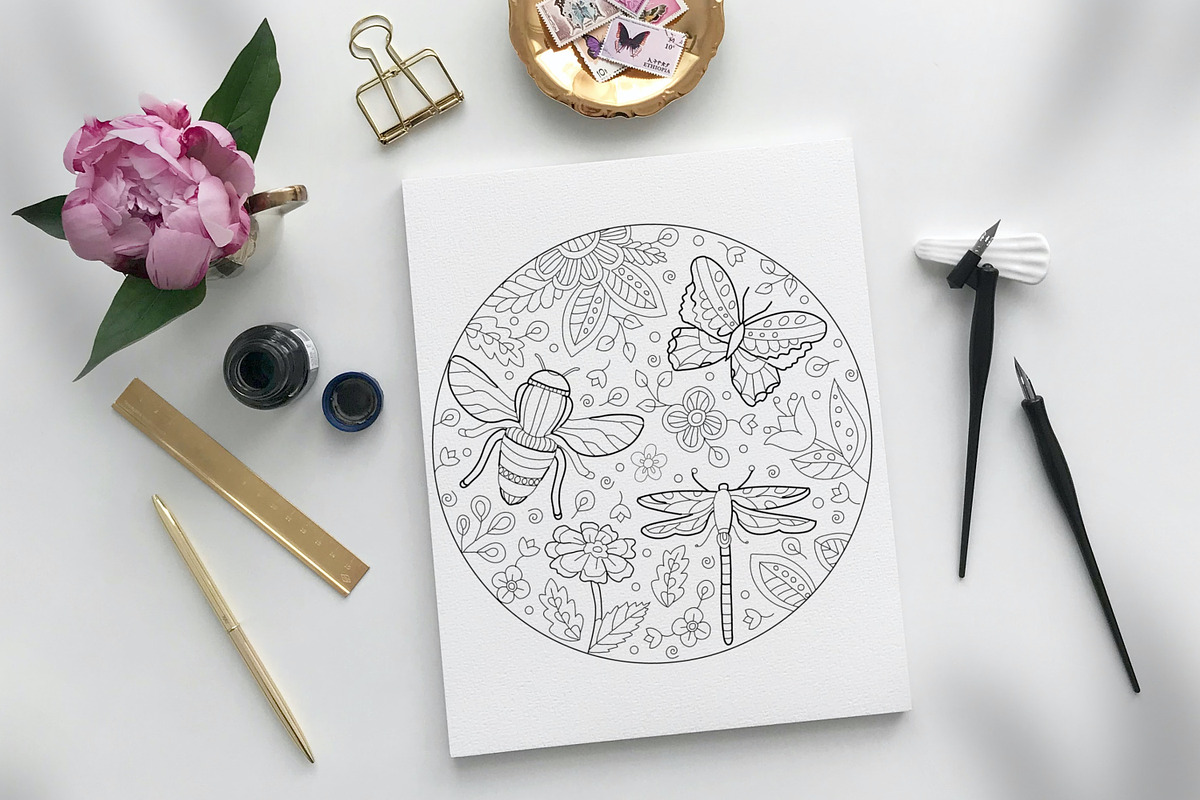 10 Circle Coloring Pages | Nature, an Animal Illustration by ChristinaDesigns (Photo 5 of 7)