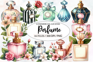 Watercolor Perfume Clipart, an Illustration by Designworld