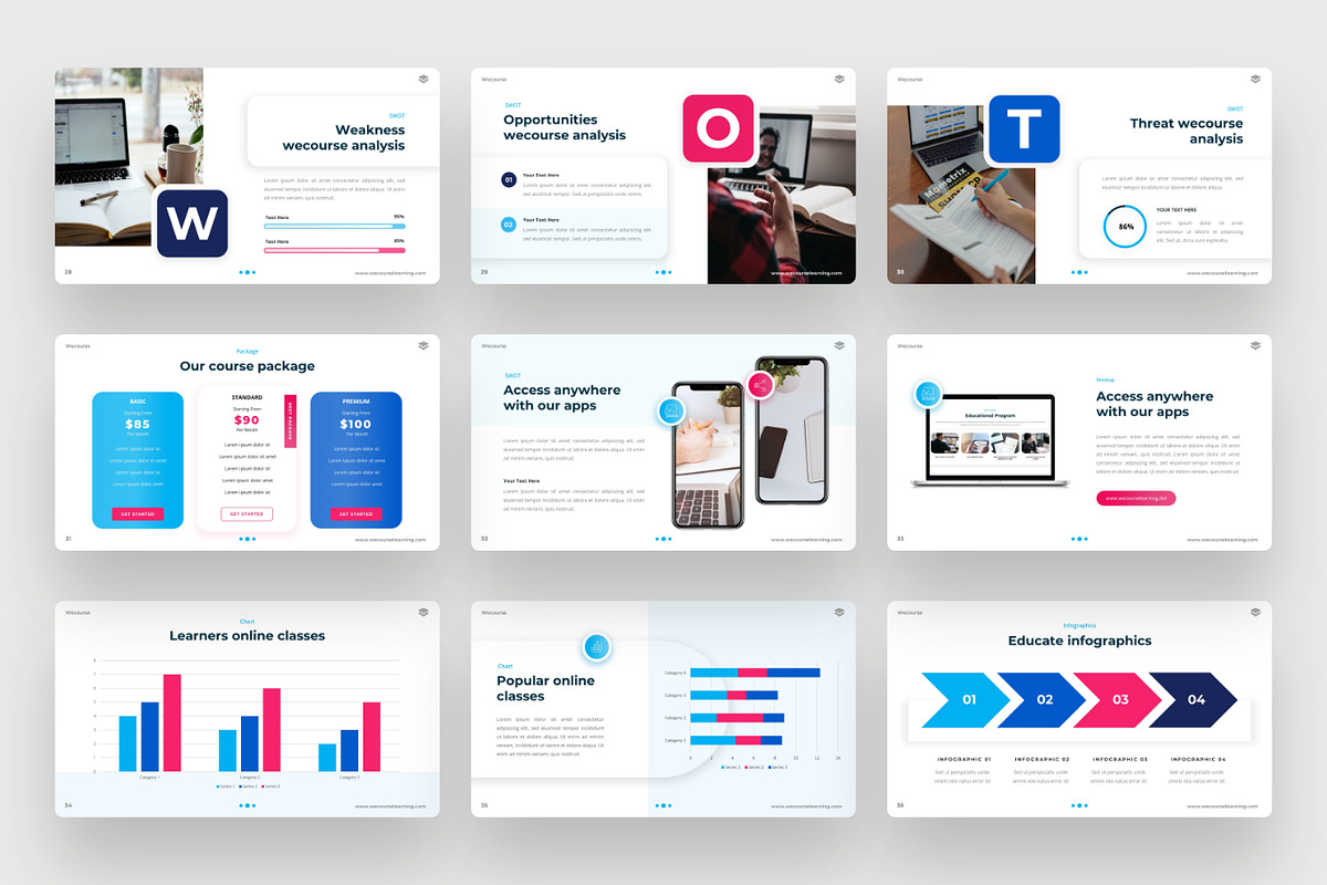 Wecourse - Online course PowerPoint, a Presentation Template by BeadyLab (Photo 5 of 6)