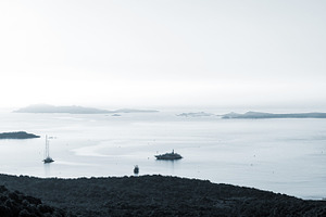 Coastline with yachts in the morning, a Nature Photo by BOOCYS