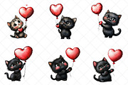 Quirky Black Cat And Red Balloon PNG, an Illustration by SinaCreation (Thumbnail 3 of 7)