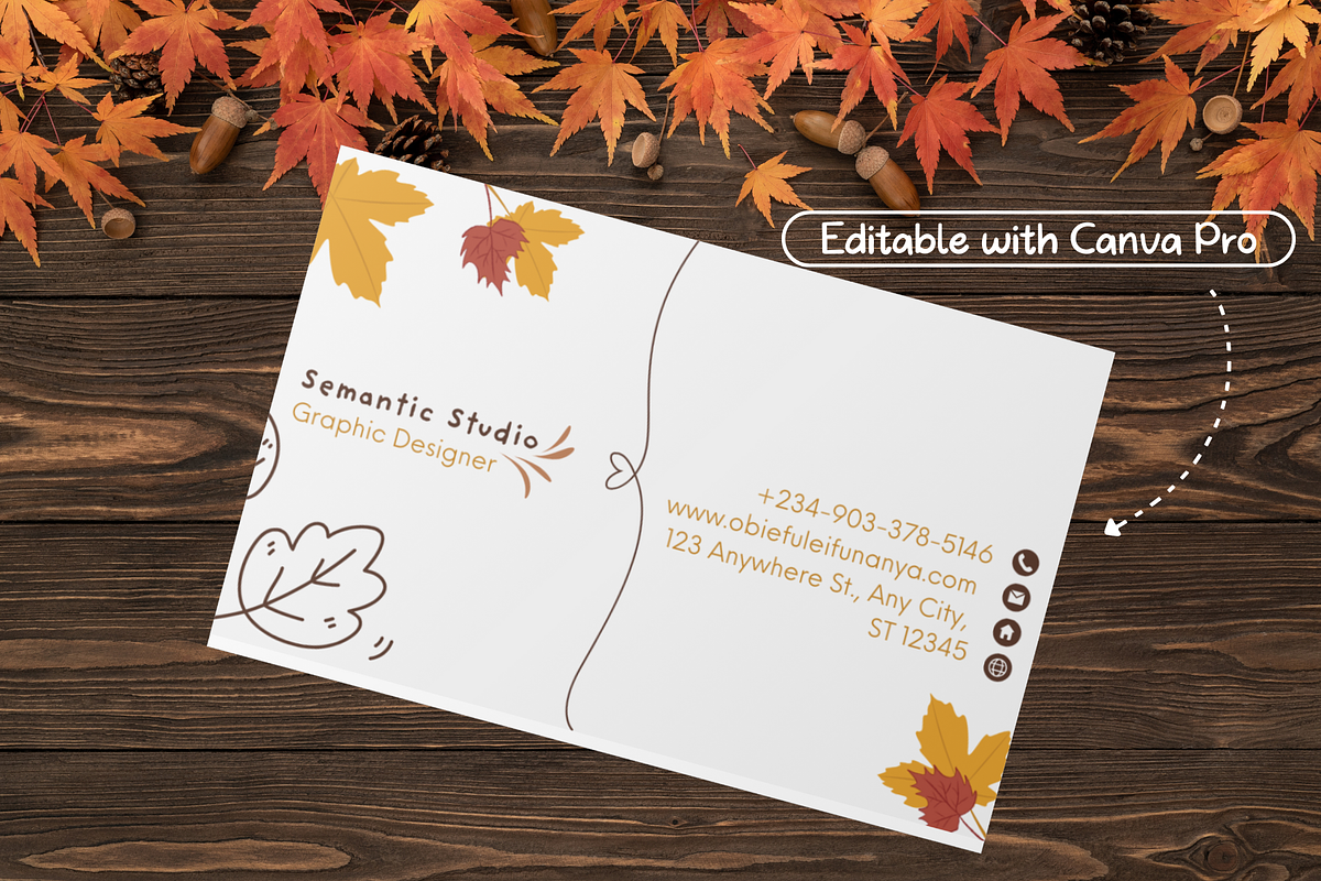 Fall Theme Business Card Template, a Branding & Logo Template by Semantic Studio (Photo 2 of 2)
