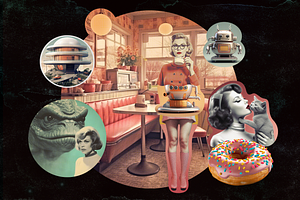 Retro Futuristic Movies Collage Kit