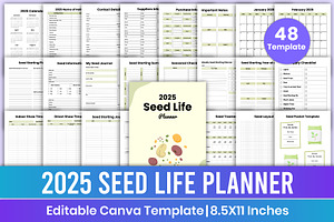 2025 Seed life Planner Canva Kdp, a Stationery Template by Mustafiz