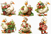 Whimsical Goose Strawberry Clipart, an Animal Illustration by Craft Nest (Thumbnail 3 of 5)