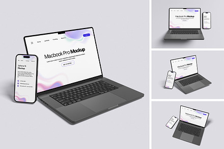 Macbook and Iphone Mockup, a Wearable Device Mockup by Twins_studio
