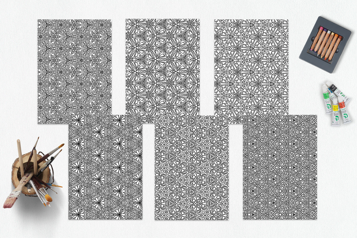 Patterns for coloring PDF,JPG vol-04, a Brochure Template by dnapslvsk (Photo 6 of 6)