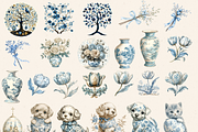 CHINOISERIE EASTER CLIPART PACK, a Seasonal Illustration by Daring Digies (Thumbnail 2 of 8)