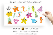 Under The Sea Seamless Pattern, a Pattern Graphic by NDesigns (Thumbnail 2 of 4)