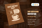 Coffessior Birthday Invitation, an Invitation Template by AQR Studio (Thumbnail 1 of 2)