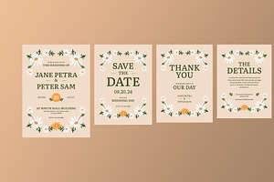 Daisy Wedding Invitation Suite