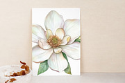 White Magnolia Watercolor Clipart, an Illustration by Libby Wishes (Thumbnail 4 of 7)