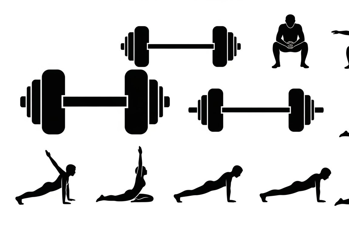 Fitness Workout Silhouette Icon Set, an Illustration by musafir_fashion (Photo 29 of 51)