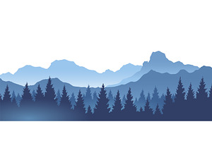 Foggy mountains landscape background, an Illustration by the8monkey